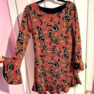 Theory Reversible Paisley/Black Dress